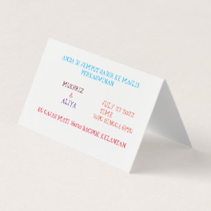 Carte De Visite Custom Horizontal Tent Fold Folded Business Card