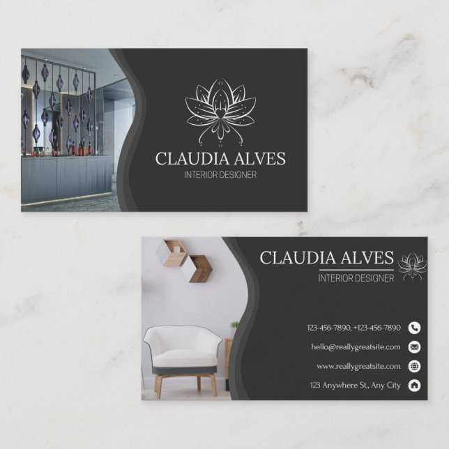 Carte De Visite Custom Interior designer (Devant / Derrière)
