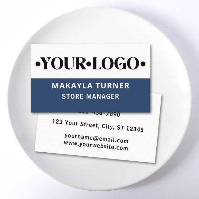 Carte De Visite Custom Logo Blue (Créateur téléchargé)