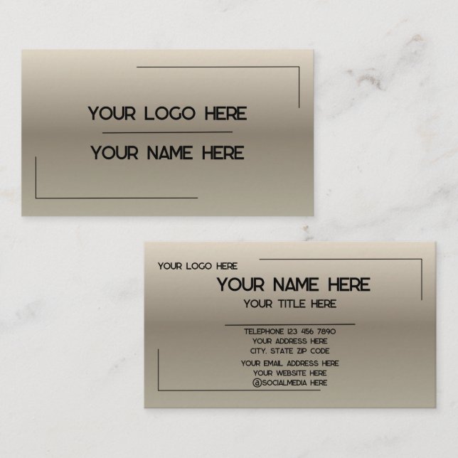 Carte De Visite Custom Logo Name Minimalist Modern Professional (Devant / Derrière)