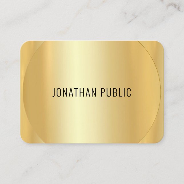 Carte De Visite Custom Luxury Faux Gold Modern Élégant Modèle (Devant)
