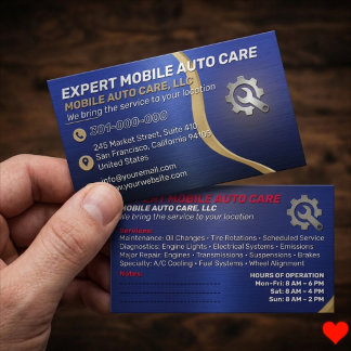 Carte De Visite Custom mechanic service | Vehicle Car AC repair