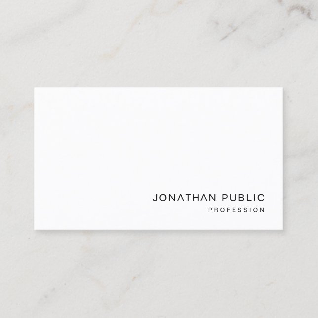 Carte De Visite Custom Modern Elegant Simple Design Professional (Devant)