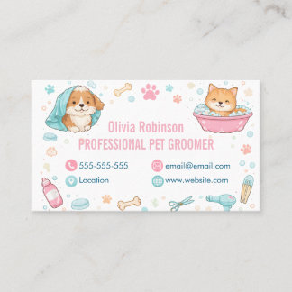 Carte De Visite Custom Pet Groomer Business Card 