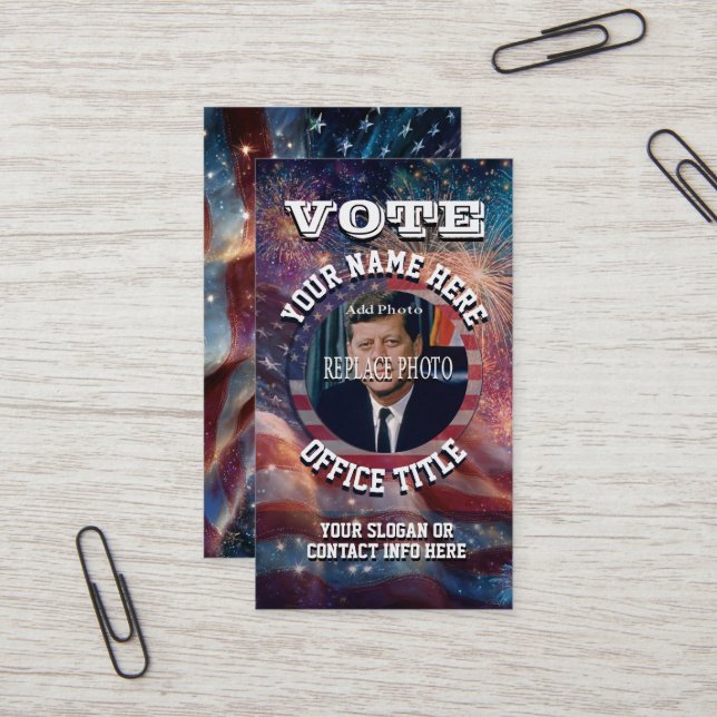 Carte De Visite Custom Political Campaign Template (Devant/Arrière en situation)