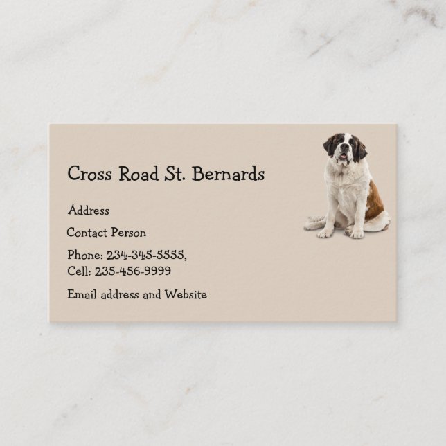 Carte De Visite Custom St Bernard Chien Animaux Animaux de chien L (Devant)