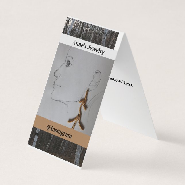 Carte De Visite Custom Vertical Tent Fold Folded Business Card (Devant)