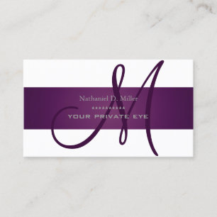 Carte De Visite Customiser cette couleur de prune Monogramme/DO-IT