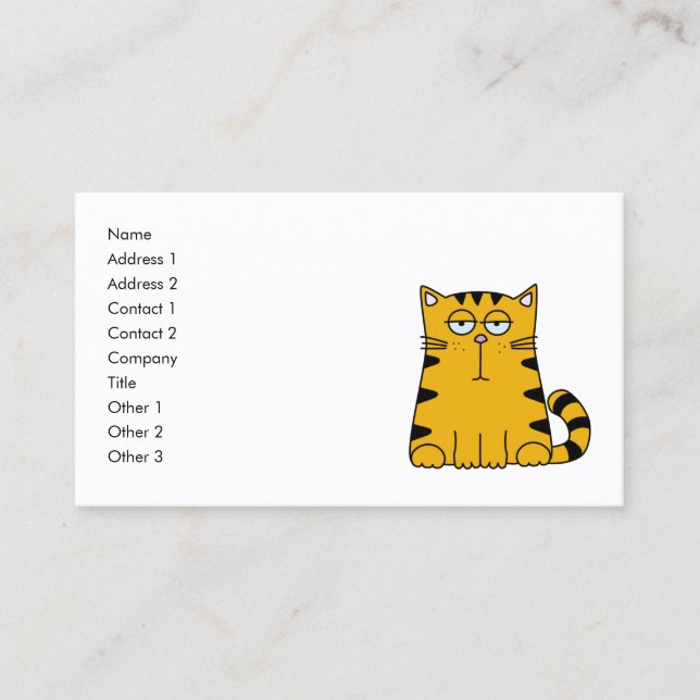 Carte De Visite Cute Amusante Chat Orange (Devant)