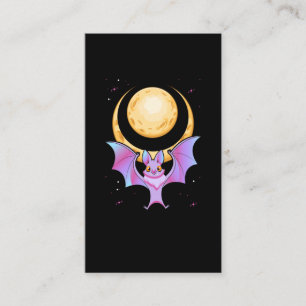 Carte De Visite Cute Bat Crescent Pastel Goth Moon Kawaii