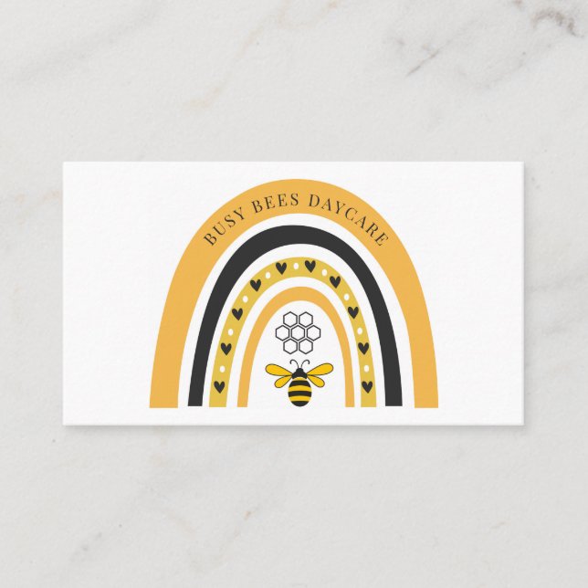 Carte De Visite Cute Boho Bee Rainbow (Devant)