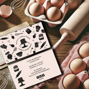 Carte De Visite Cute boulangerie Chef pâtisserie Ustensiles de cui