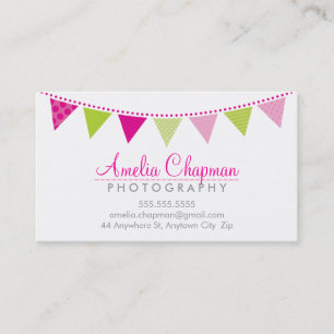 Carte De Visite CUTE BRIGHT BUNING audacieux parti rose chaux vert