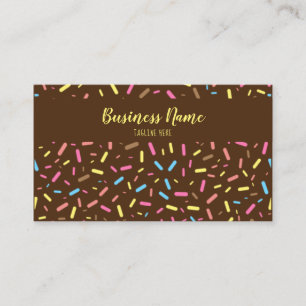 Carte De Visite Cute Brown sucré arroser de crème glacée Confectin
