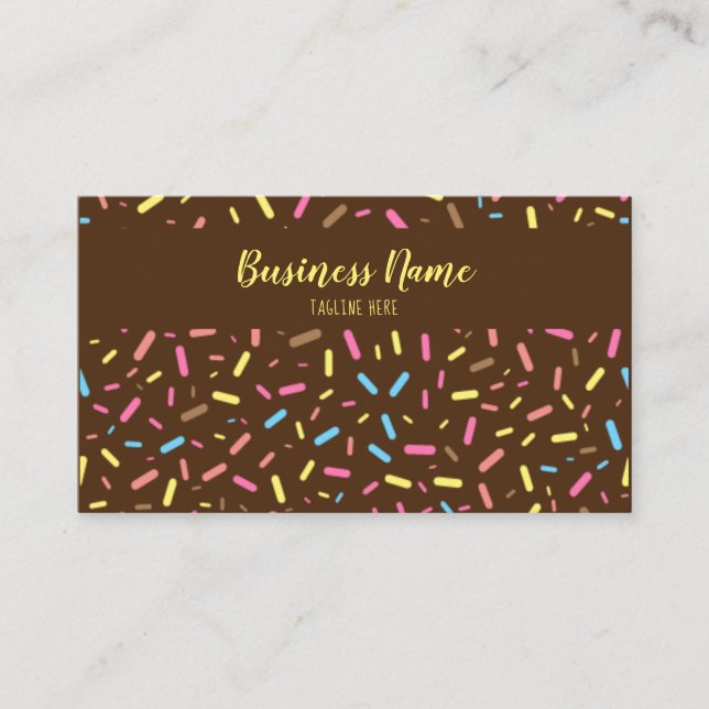 Carte De Visite Cute Brown sucré arroser de crème glacée Confectin (Devant)