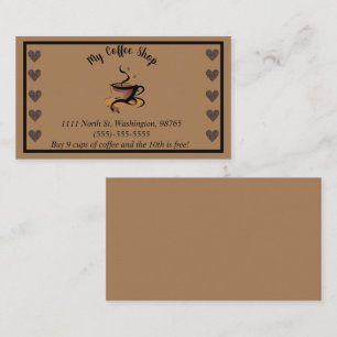 Carte De Visite Cute Café Bean Shop Punch