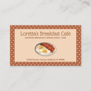 Carte De Visite Cute Cafe Restaurant Restauration Polka Dot
