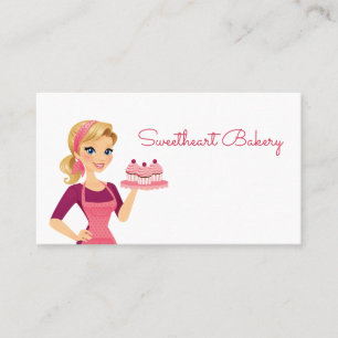 Carte De Visite Cute Cartoon Cupcake Girl Food Bakery Pâtisserie