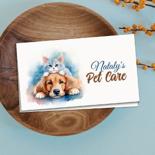 Carte De Visite Cute Chat et chien Animateur