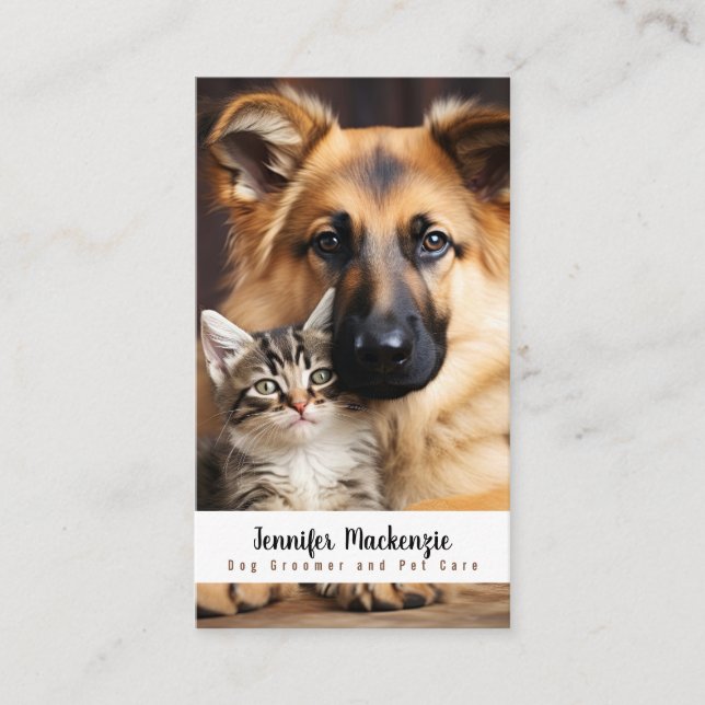 Carte De Visite Cute Chien Groomer Groomer Service de soins pour a (Devant)