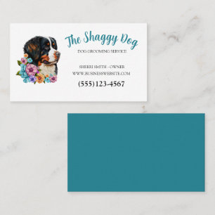 Carte De Visite Cute Chien Grooming Floral Animaux Service