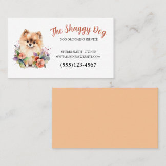 Carte De Visite Cute Chien Grooming Floral Animaux Service