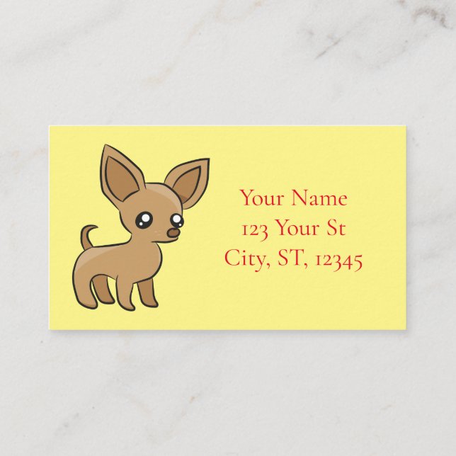 Carte De Visite Cute Chihuahua Mama Art Thunder_Cove (Dos)