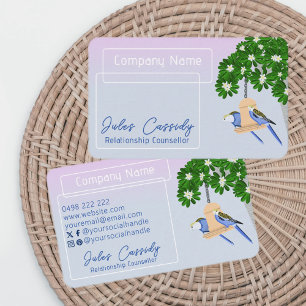 Carte De Visite Cute Couple Jouer Parrots Cadre Conseiller