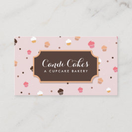 Carte De Visite Cute Cupcakes Boulangerie Motif rose