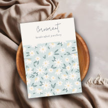 Cute Daisy Floral Aqua Blue Script Collier