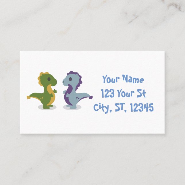 Carte De Visite Cute Dinosaur Paire Thunder_Cove (Devant)