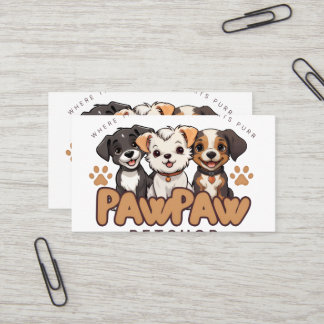 Carte De Visite Cute Dog Lovers "Paw Paw Pet Shop" Throw Pillow