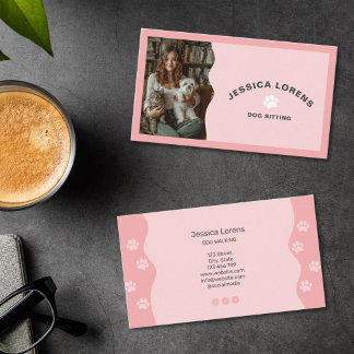Carte De Visite Cute Dog Sitter, Pet Groomer, Dog Walker