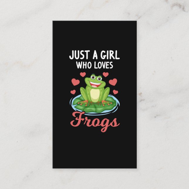 Carte De Visite Cute Frog fille fille fille aime les grenouilles (Devant)