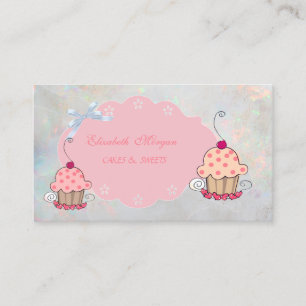 Carte De Visite Cute Girl Modern, Opal Holographique Boulangerie C