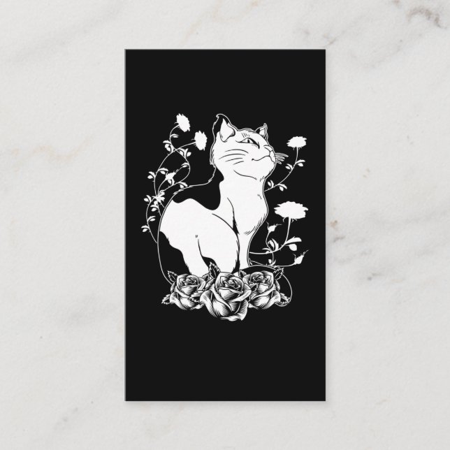 Carte De Visite Cute gothique Chat Rose Pastel Goth Kitten (Devant)