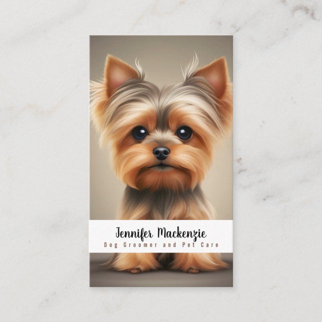 Carte De Visite Cute Groomer Chien Groomer Service de soins pour a (Devant)
