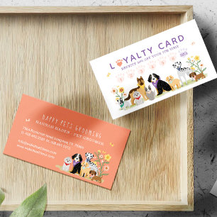 Carte De Visite Cute Happy Animal Famille Animaux de compagnie Soi