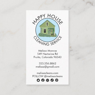 Carte De Visite Cute House Logo Nettoyage Accueil Services Icône s