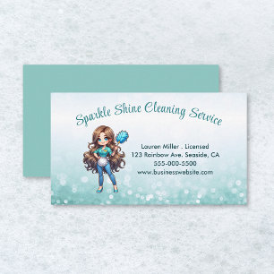 Carte De Visite Cute House Nettoyage Service De Réservateur Étince