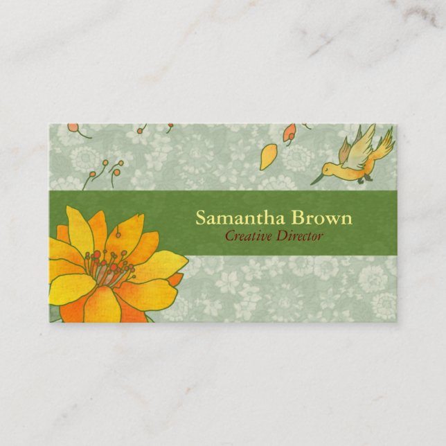 Carte De Visite Cute Hummingbird Designer (Devant)