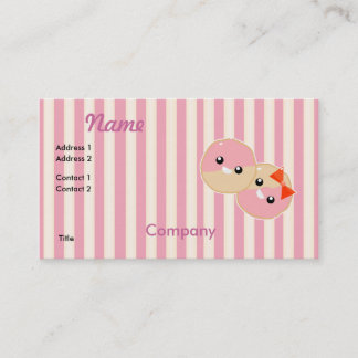 Carte De Visite Cute Kawaii Cookies Pink Frosted