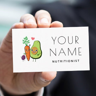 Carte De Visite Cute Kawaii Légumes diététiste nutritionniste nour