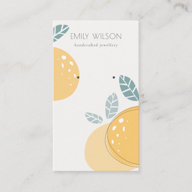 Carte De Visite Cute Lemon Abstrait Fruit gras Écran d'oreille (Devant)