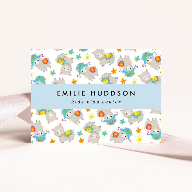 Carte De Visite Cute Llamas, Centre de jeux pour enfants, Centre d (Créateur téléchargé)