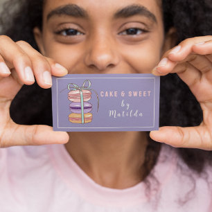 Carte De Visite Cute Macaron Boulangerie Gâteau & Sucres