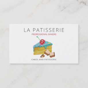 Carte De Visite Cute moderne Blue Cake boulangerie pâtisserie Chef