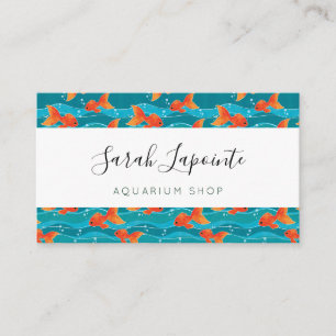 Carte De Visite Cute Motif de natation Goldfish & Water