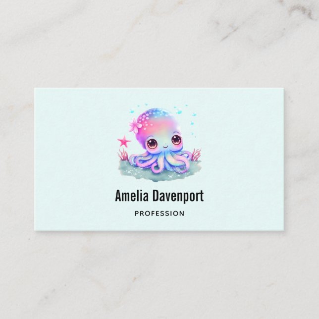 Carte De Visite Cute Octopus Sea Creator (Devant)
