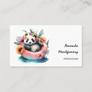 Carte De Visite Cute Panda Chilling dans un tube intérieur